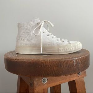 Converse White High-Top Leather Sneakers